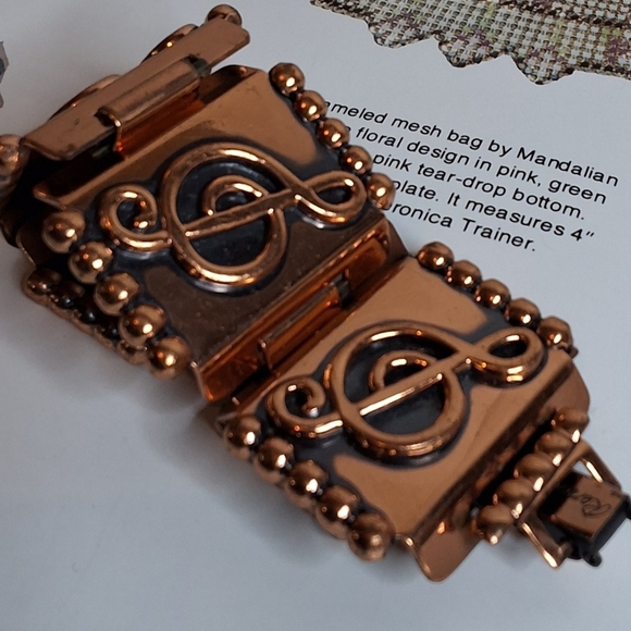 Renoir Copper Tone Bracelet with Musical  Clef Note Design - Picture 10 of 10